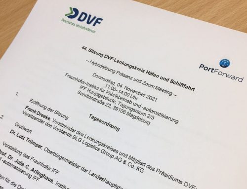 PortForward at the Meeting of the DVF Steering Committee for Ports and Shipping in Magdeburg on November 4th, 2021